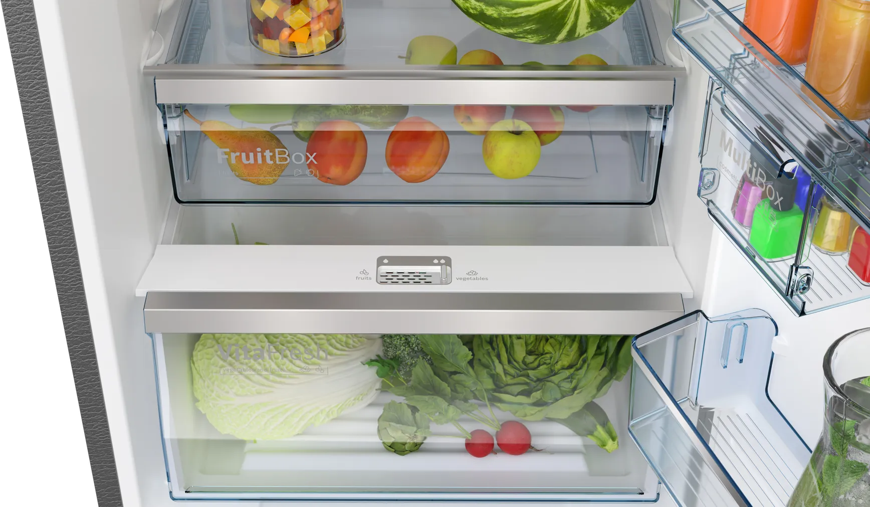 Bosch Series 4 free-standing fridge-freezer with freezer at top - Image 4